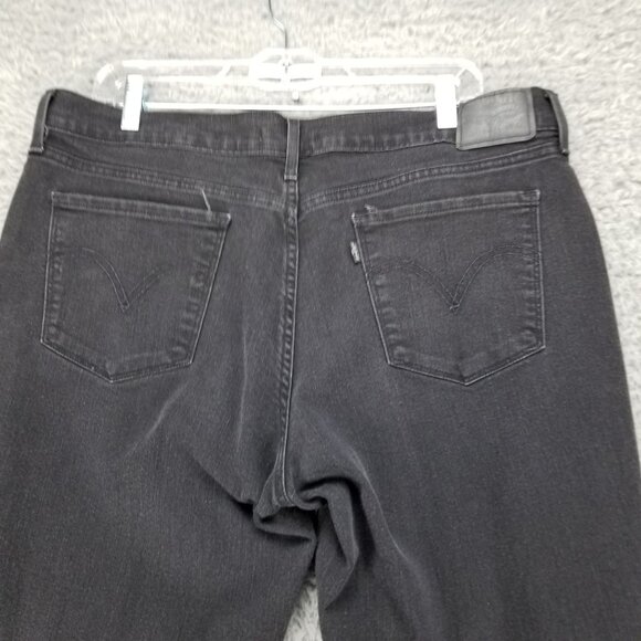 Levis Jeans Womens 33 Black 505 Straight Leg Stretch Denim - Picture 9 of 13